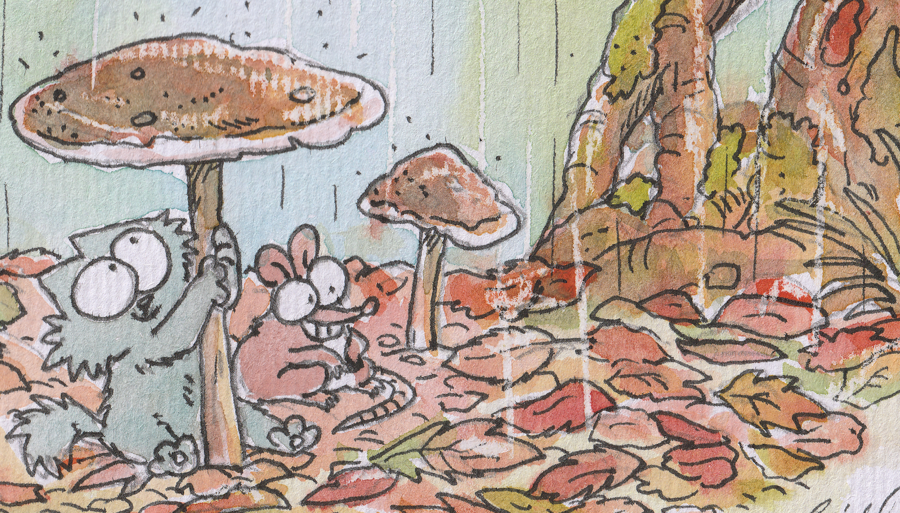 Kitten under toadstool 002